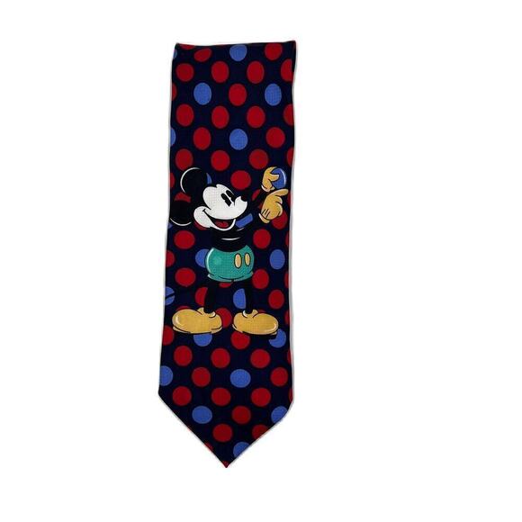 Atlas Designs Mickey & Co Tie Navy Red Light Blue - Picture 3 of 3
